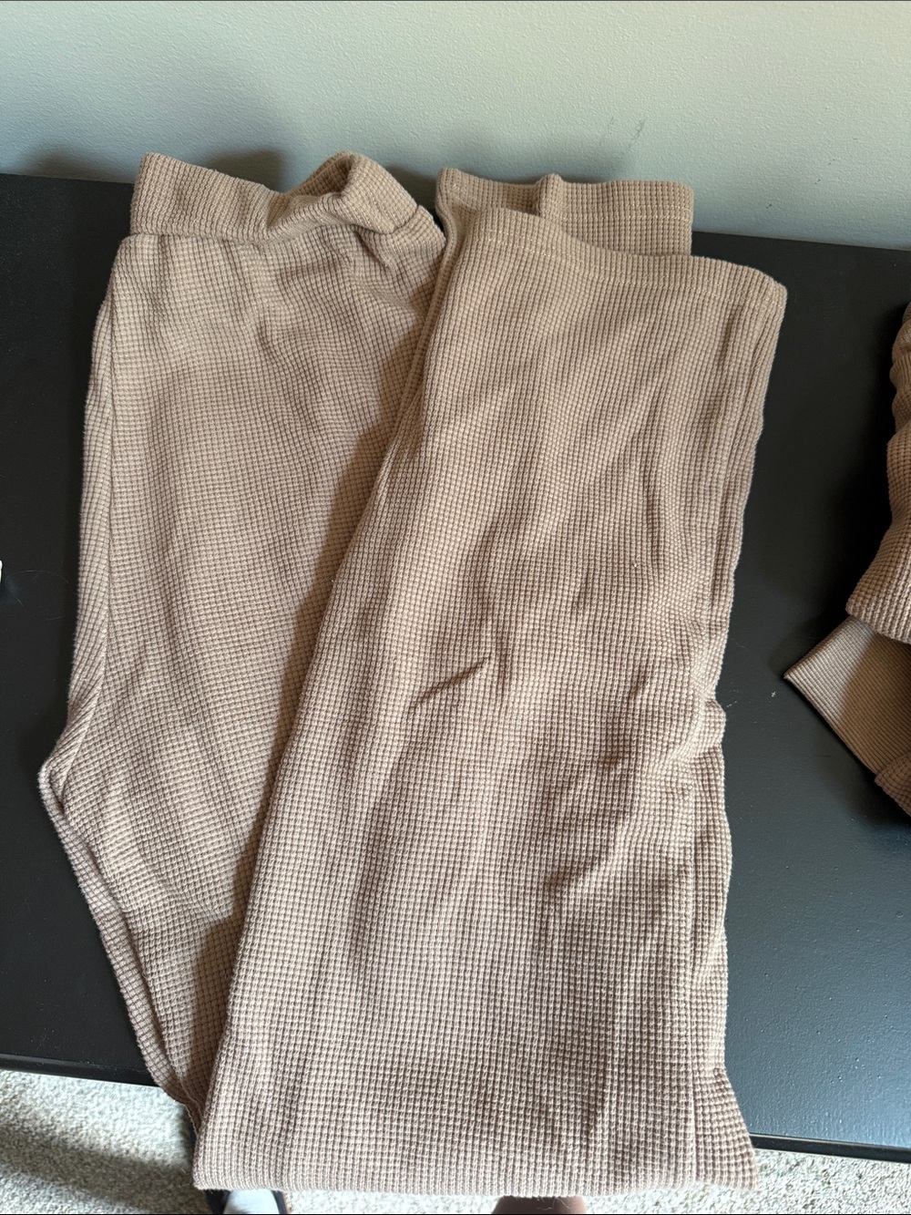 Comfrt Beige Waffle-Knit Sweatshirt and Pant set - Picture 2 of 2